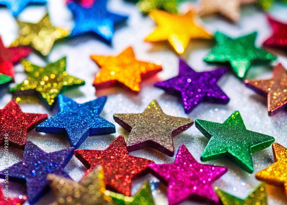 Obraz premium Sparkling Glitter Star Stickers: High-Resolution Images for Arts & Crafts Projects