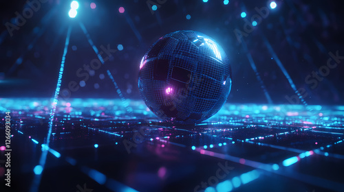 Futuristic Sci-Fi Sphere with Reflective Glow