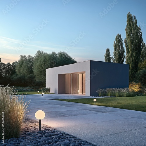 A stunning luxury building with sleek glass walls reflecting the blue sky, showcasing modern architecture with elegant exteriors, clean lines, and sophisticated design