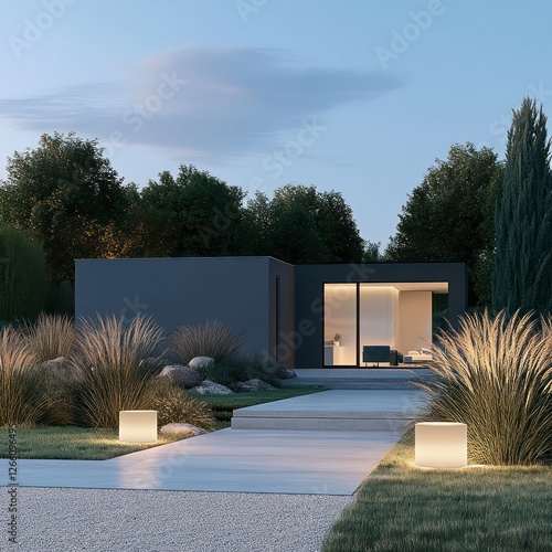 A stunning luxury building with sleek glass walls reflecting the blue sky, showcasing modern architecture with elegant exteriors, clean lines, and sophisticated design