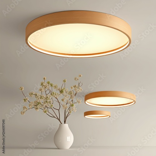 A golden lamp radiates warm light, enhancing any space with elegance. Its sleek design and soft glow create a luxurious and inviting decorative ambiance