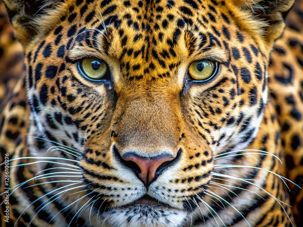 Fototapeta premium Stunning Close-Up of Leopard Fur: Black and Brown Rosettes, Wildlife Texture