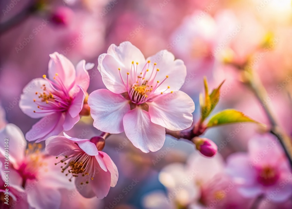 Stunning High-Definition Sakura Blossom Close-Up: Delicate Pink Petals and Soft Focus Background Stunning High-Definition Sakura Blossom Close-Up: Delicate Pink Petals and Soft Focus Background