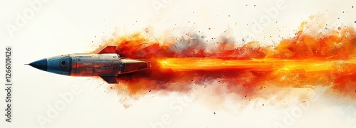 Creative composition of a space capsule re-entering Earth's atmosphere in vibrant colors