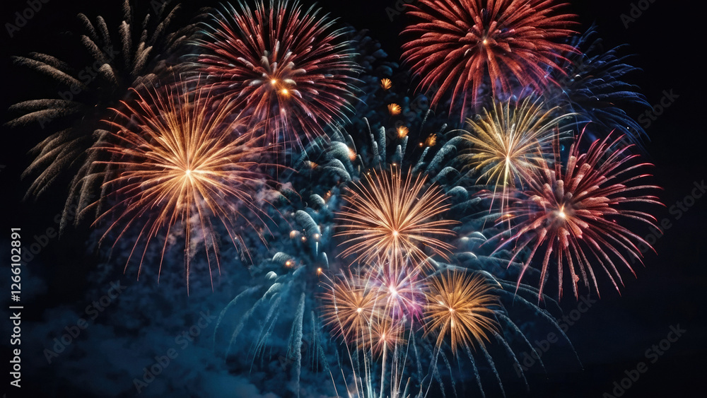 Naklejka premium fireworks in the night sky