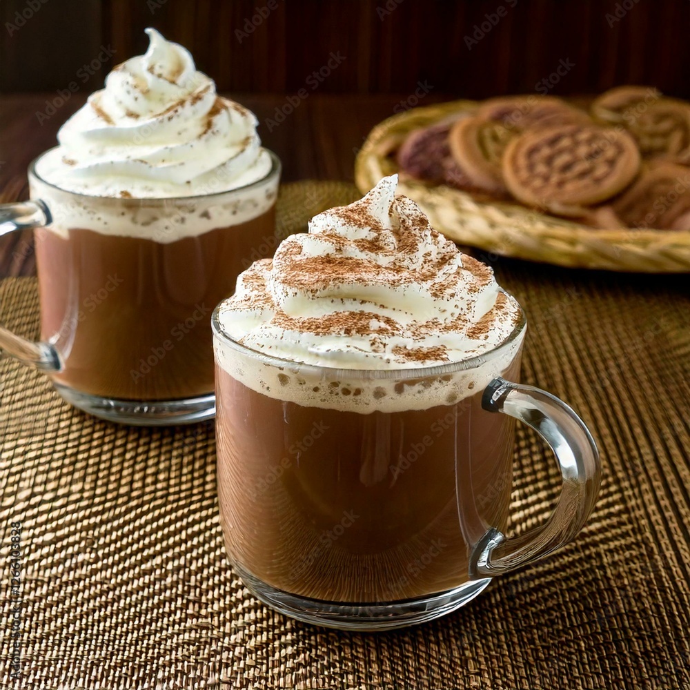hot chocolate with whipped cream on top