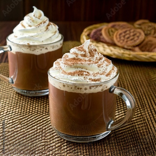 Obraz na płótnie hot chocolate with whipped cream on top w salonie