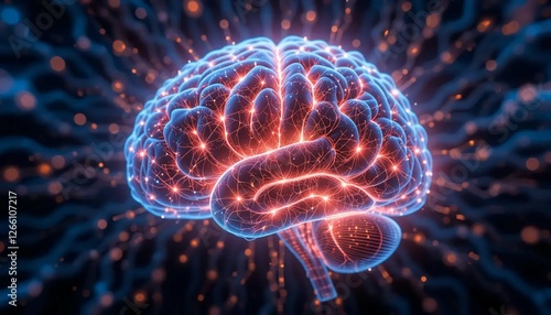 3d abstract human brain background art 