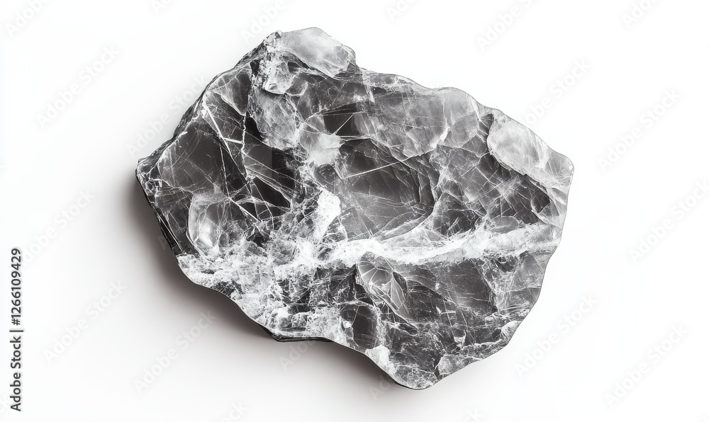 Fototapeta premium Stylish gray Stock marble sticker featuring a chic shape and transparent backdrop.