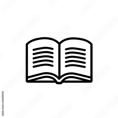 Open book with blank pages on white background