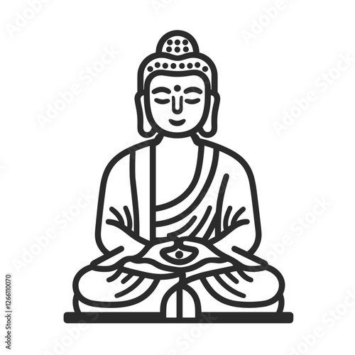 Buddha statue meditating with peaceful expression