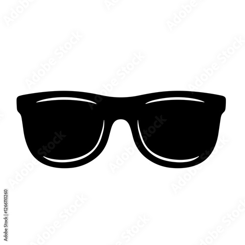 Black sunglasses on a white background