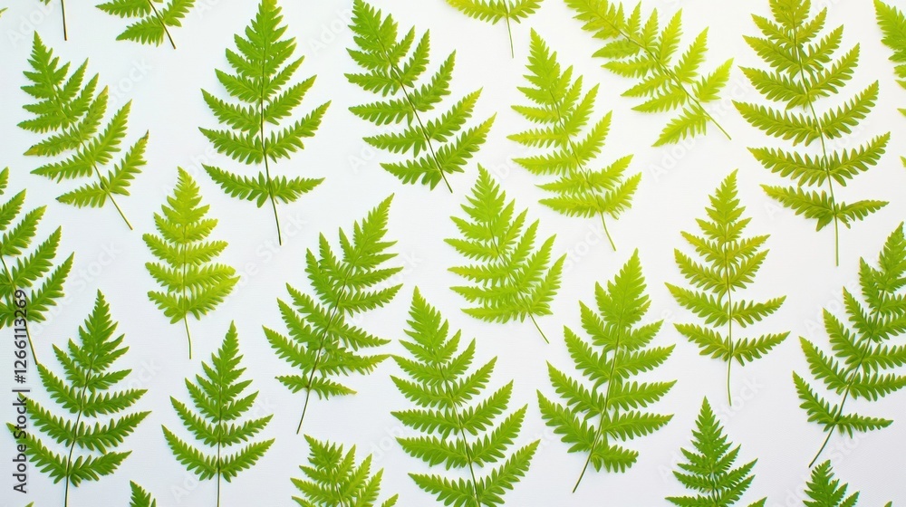 Fresh fern leaves pattern on white background Fresh fern leaves pattern on white background