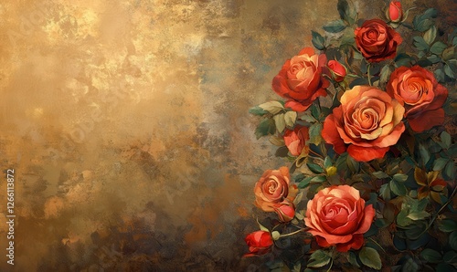 Wallpaper Mural Romantic Background with Roses. Floral Wallpaper. Torontodigital.ca