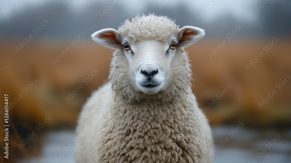 Obraz premium close up of sheep standing at field
