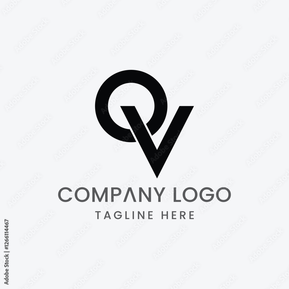 Initial Letter QV Logo Design Outstanding Creative Modern Symbol Sign Initial Letter QV Logo Design Outstanding Creative Modern Symbol Sign