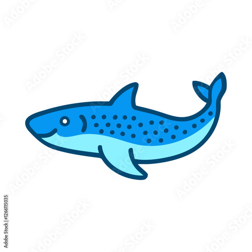 Ocean wildlife blue shark icon