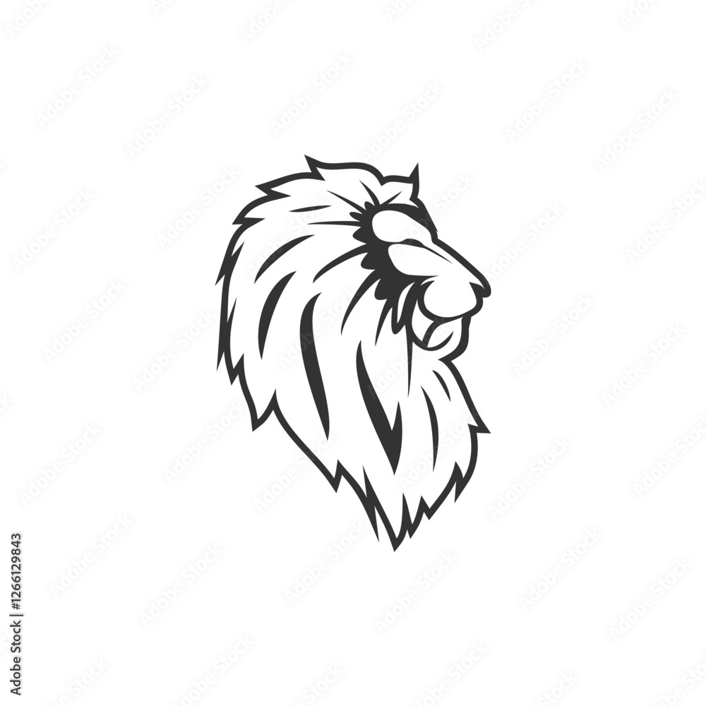 Silhouette lion head, illustations business logo design template vector Silhouette lion head, illustations business logo design template vector