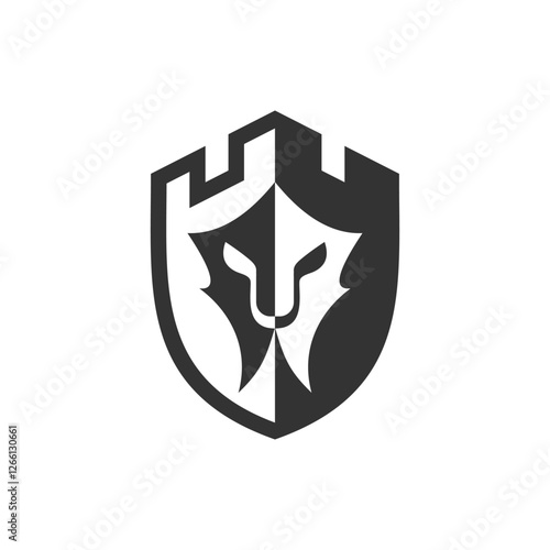 Sparthan knight, illustrations logo design template vector