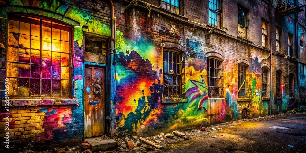 Obraz premium Urban Ghost Graffiti: Ethereal Street Art Documentary Photography