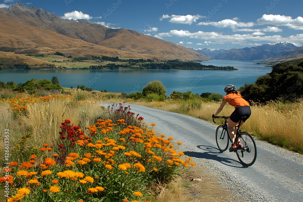 Obraz premium The Cyclist's Adventure