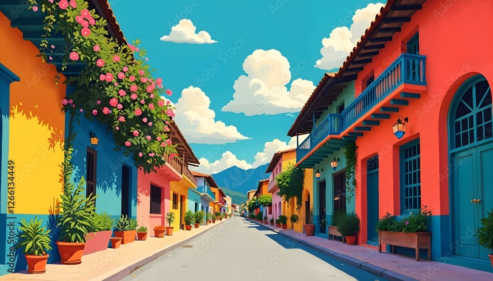 Fototapeta premium Cartagena de indias calles coloniales colombia