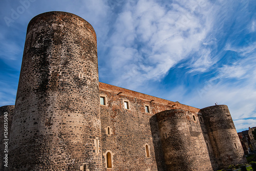 Ursino Castle (Castel Ursino, Castello Svevo di Catania). It was built in XIII century as a royal castle of Emperor Frederick II Kingdom of Sicily. Catania, Sicily, Italy. photo