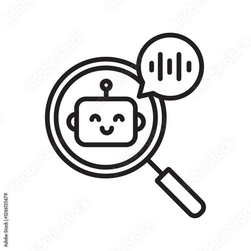 AI voice assistant search magnifying icon