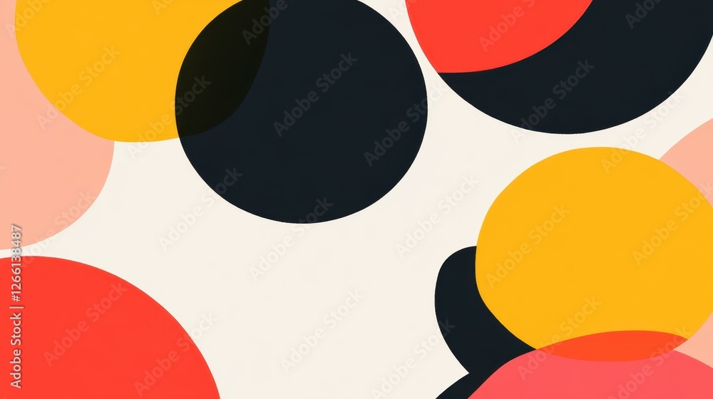Experience a vibrant fusion of flat, circular shapes and smooth textures in this colorful minimalist backdrop. Experience a vibrant fusion of flat, circular shapes and smooth textures in this colorful minimalist backdrop.