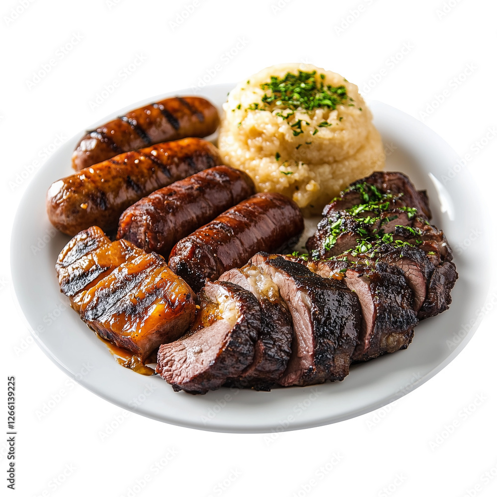 A dish with barbecue gaucho, full of roasted meat cuts