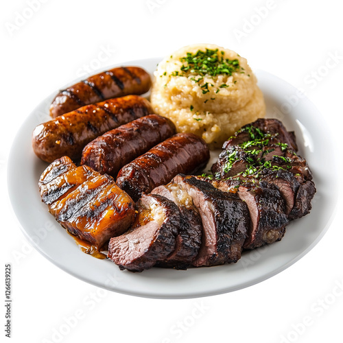A dish with barbecue gaucho, full of roasted meat cuts