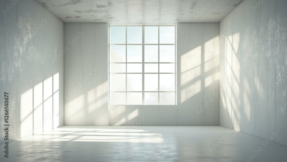 Gray wall in an empty room with concrete floor Gray wall in an empty room with concrete floor