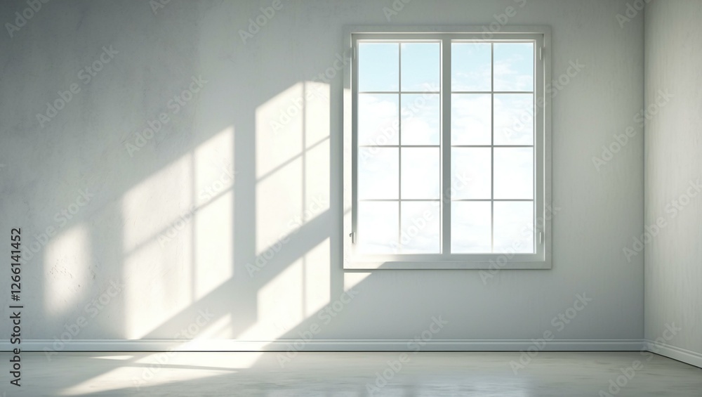 Obraz premium Gray wall in an empty room with concrete floor 