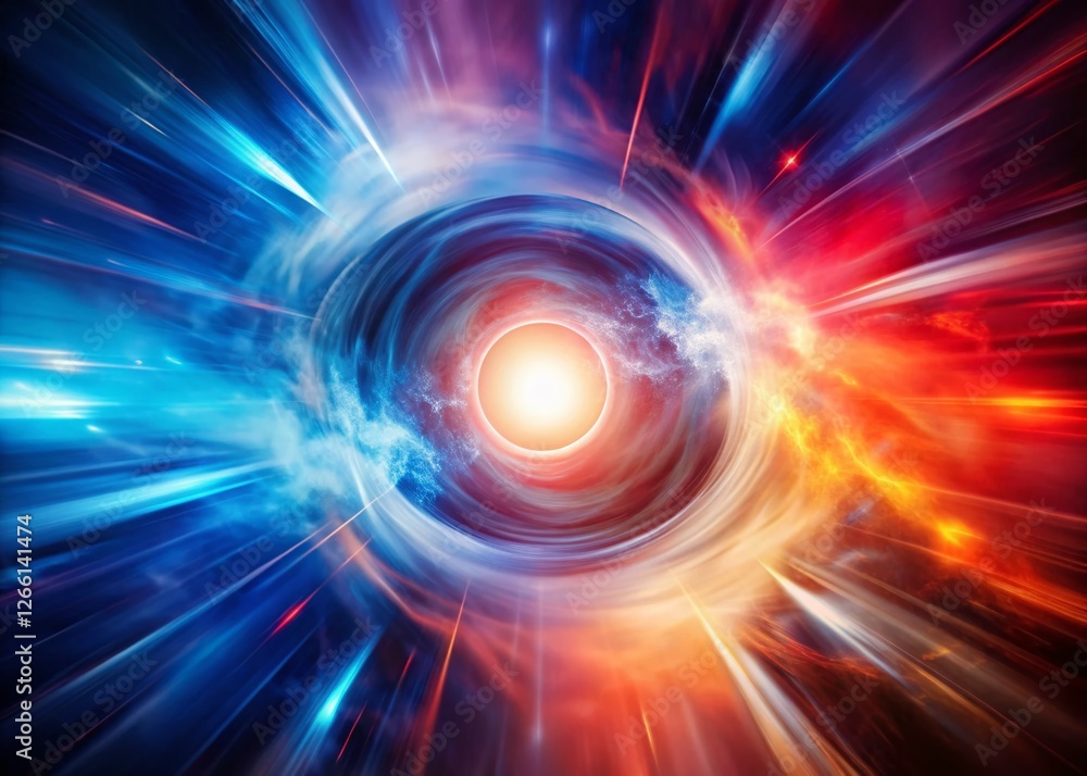 Obraz premium Vibrant Light Burst: Abstract Panoramic Energy Background