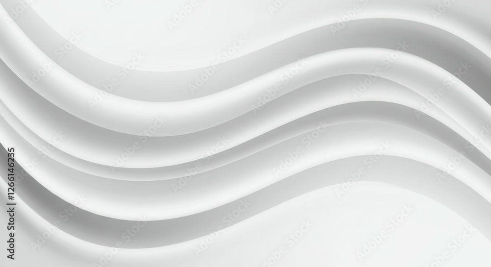 white fabric, smooth waves, soft texture, flowing curves, minimalist, clean aesthetic, silky material, abstract background, gentle folds, monochromatic, subtle shadows, elegant drapery, high-key light