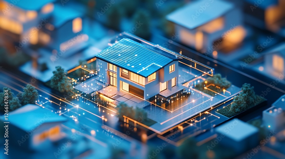 Obraz premium Futuristic Smart Home Concept with Advanced Technology Integration