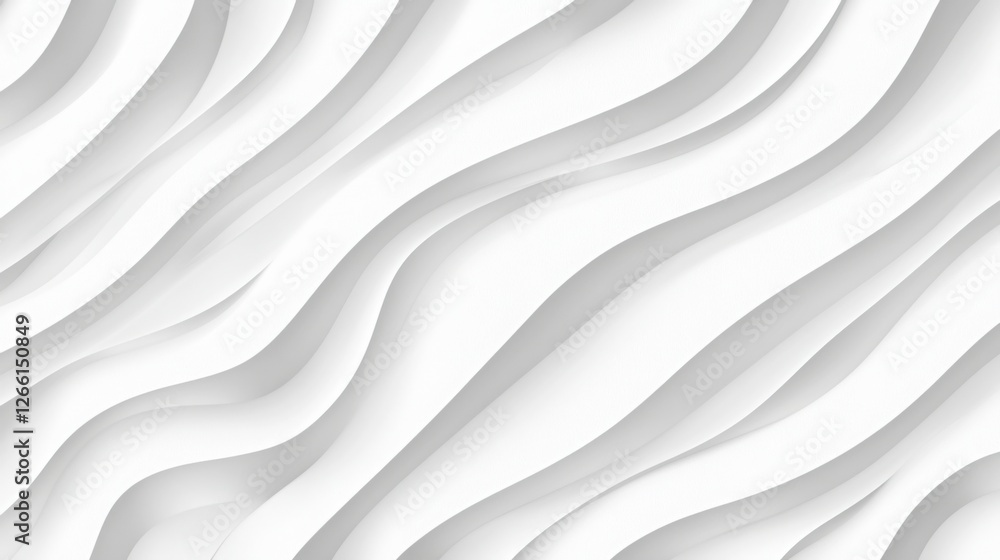 Obraz premium A textured white wave background that features smooth and flowing curves, creating a sense of depth and elegance.