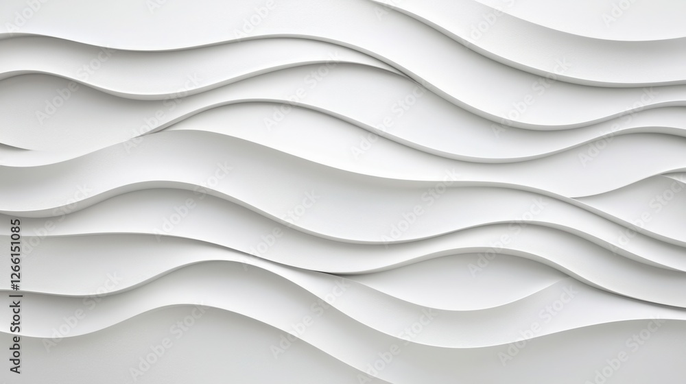 This image features a minimalist white wall with flowing waves creating an elegant, abstract pattern. Ideal for modern interior decor. This image features a minimalist white wall with flowing waves creating an elegant, abstract pattern. Ideal for modern interior decor.