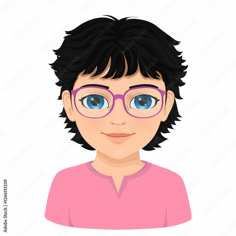 portrait of a young girl with glasses portrait of a young girl with glasses