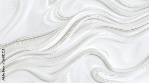 This image features a smooth, flowing abstract design in white tones, embodying serenity and fluidity, perfect for creative backgrounds or illustrations.