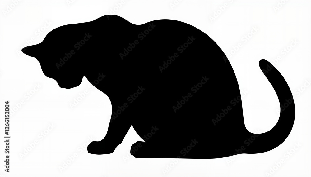 Obraz premium Relaxed Cat Silhouette, National Pet Day