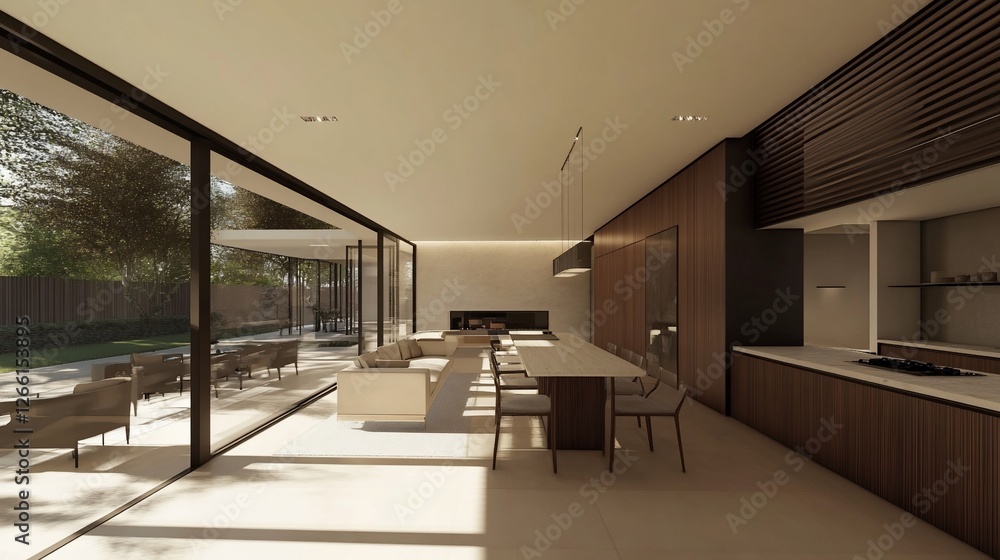 Modern Luxury Home Interior with Open Floor Plan and Natural Light Modern Luxury Home Interior with Open Floor Plan and Natural Light