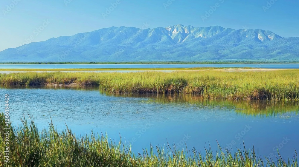 Serene Mountain Lake Landscape Serene Mountain Lake Landscape