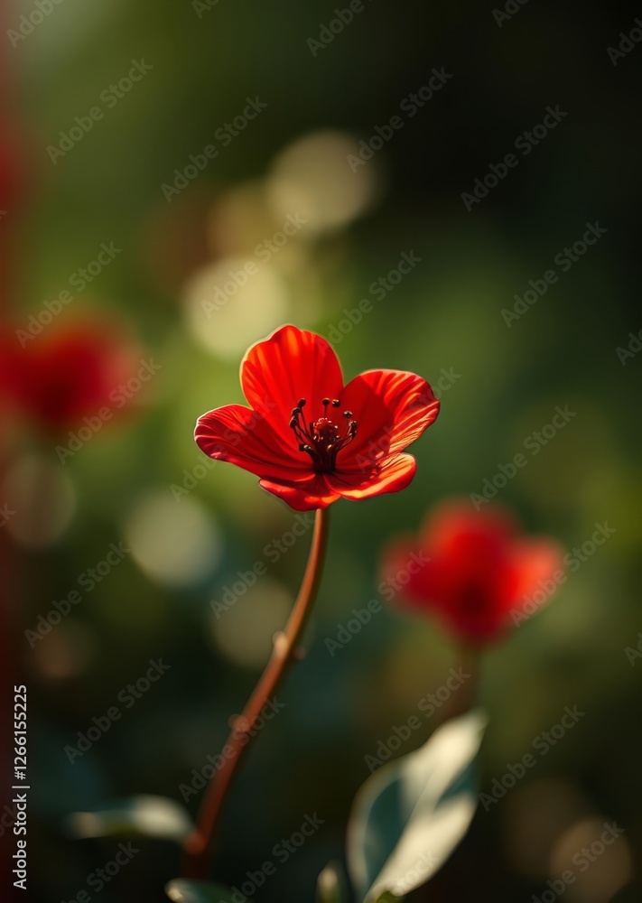 Single dreamy surreal red flower bokeh red bokeh abstract background glow design light texture effect sparkle Single dreamy surreal red flower bokeh red bokeh abstract background glow design light texture effect sparkle