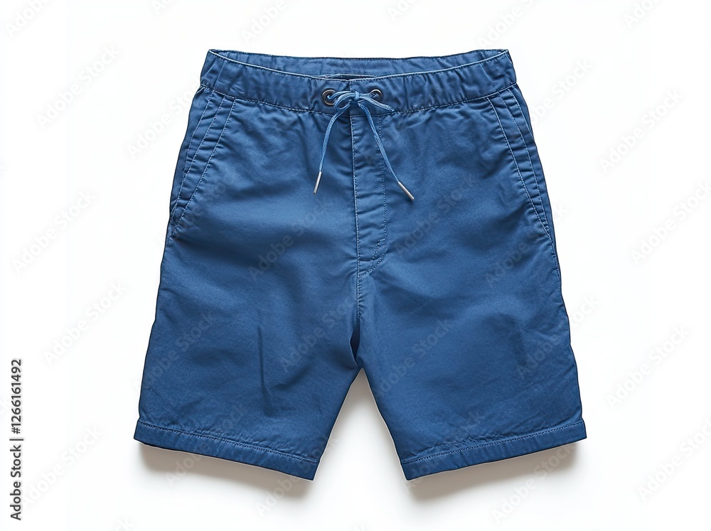 Blue cotton shorts with drawstring waist Blue cotton shorts with drawstring waist