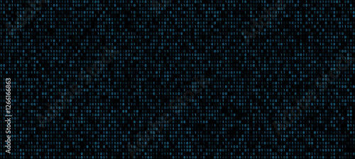 Blue binary code background with numbers on a dark background. severance digital matrix texture. a computer digital screen code vector illustration design.