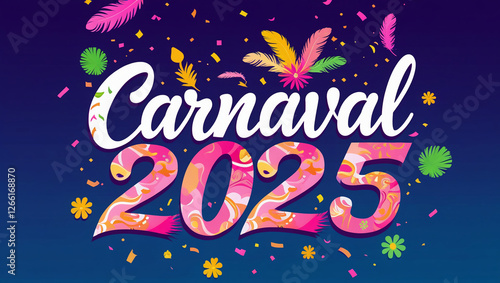 Ilustração vetorial vibrante de carnaval 2025 photo