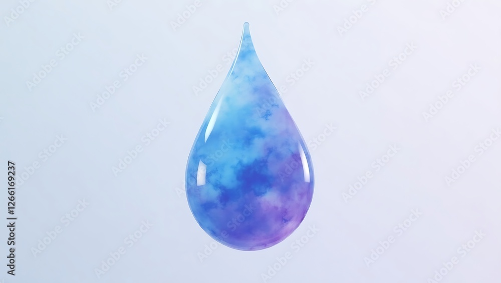Fototapeta premium Vibrant watercolor droplet - Purity and renewal - Environmental awareness campaign