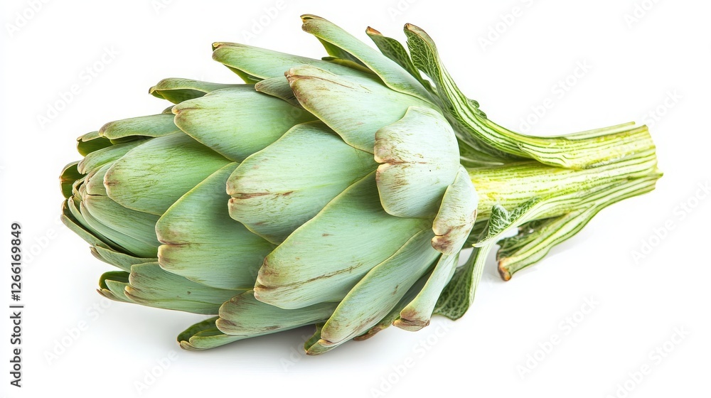 a single artichoke, Cynara cardunculus, flat white background, 16:9 a single artichoke, Cynara cardunculus, flat white background, 16:9