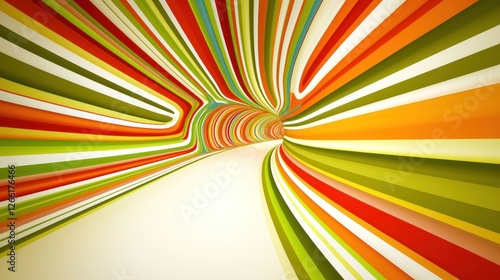 Colorful tunnel design with perspective background